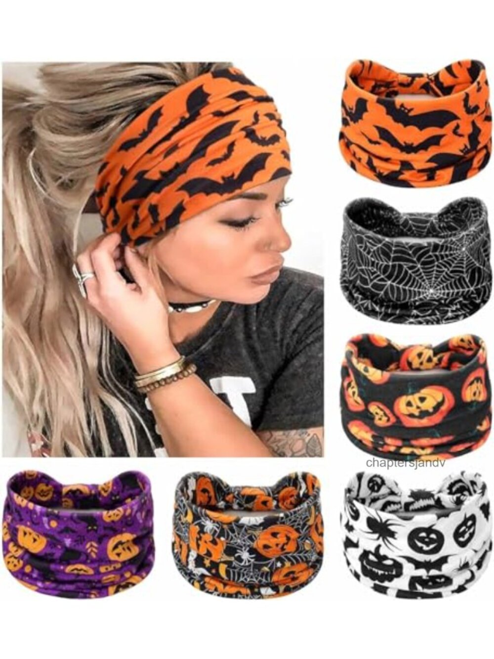 Wide Knotted Headbands 6 Pc NonSlip Elastic Polyester Spandex Workout Yoga Hair